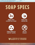 Duke Cannon Supply Co. Big Brick of Soap Bar for Men Leaf + Leather (Amber & Woodsy Scent) Multi-Pack - Superior Grade, Extra Large, Masculine Scents, All Skin Types, Paraben-Free, 10 oz (3 Pack)