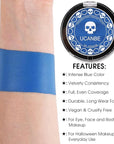 UCANBE Blue Face Body Paint Makeup Foundation, Professional Non-Toxic Greasepaint Palette for Kids & Adults Party, Cream Facepaints for Halloween Cosplay Theater Costume Stage SFX Dress-Up Makeup