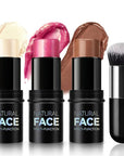 3Pcs Contour Highlighter Cream Blush Stick for Cheeks