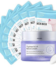 Neck Firming Cream and Neck Mask Set,Non-greasy Tighten Face Cream Skincare Moisturizer, 10 Pieces Deep Moisturizing Masks for Tightening, All Skin Type, 11 Pack