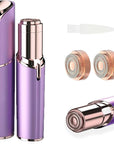 Women Facial Hair Removal Device Battery Operated with 2 Replacement Heads, Painless Womens Face Shaver for Chin Upper Lips Peach Fuzz