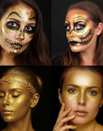BOBISUKA Gold Face Paint Stick, Oil-Based Body Paint Stick for Halloween SFX Cosplay Costume Parties, Long-Lasting Metallic Color for Goddess Statue Looks