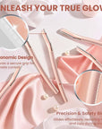 Dermaplaning Tool for- Dermaplane Razor for Women Face with 10 Replaceable Blades - Professional Womens Face Razor Peach Fuzz - Facial Hair Removal for Women & Eyebrow Hair Removal