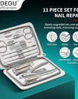 DEOU Kit Grooming Nail Clippers Set 11 in 1 Stainless Steel Professional Manicure Kit Nail Clippers Set for Women, 11pcs Luxurious Personal Care Manicure Nail Gift Set for Travel or Home