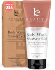 Vanilla Coconut Shower Gel Body Wash - USA Made with Organic & Natural Ingredients, Moisturizing Cleansing Gel for Women, Gentle & Non Toxic Daily Wash for Sensitive Skin, Clean Body Soap Liquid