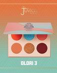 Juvia's Place Olori III Eyeshadow Palette, 6 Shades of Coral, Browns and Bronzes with a Pop of Rich Blue, Matte and Shimmers