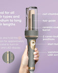 INFINITIPRO by CONAIR Curl Secret Automatic Curling Iron - 1 1/4-inch Barrel - Hair Curler for All Hair Types and Medium to Long Hair Lengths - Dual Voltage for Worldwide Travel