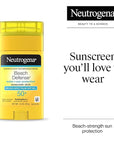 Neutrogena Beach Defense Sunscreen Stick SPF 50, Broad Spectrum Sun Protection for Face & Body, Water-Resistant, Non-Greasy Formula, Travel Size for Beach & Outdoor Use, 1.5 oz (42 g)