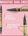 Eyebrow Pen - Microblading eyebrow pencil with Micro-Fork Tip & Precision Tip for Natural Brows, Eyebrow Pencils for Women, Dual-Ended Brow Brush, Waterproof, Black