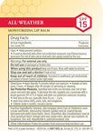 Burt's Bees All Weather SPF 15 Lip Balm, Water-Resistant Lip Moisturizer, Tint-Free, Natural Conditioning Lip Treatment, 1 Tube, 0.15 oz.