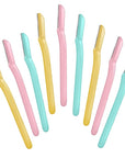 Amazon Basics Women's Multipurpose Exfoliating Dermaplaning Tool, Eyebrow & Facial Razor, Includes Blade Cover, Multicolor, 9 Count