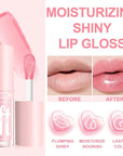 6 PCS Hydrating Lip Oil, Big Brush Head Lip Glaze Shiny Transparent Lip Glow Oil, Nourishing & Non-sticky Long Lasting Fresh Clear Smooth Lip Care Plumping Lip Oil (SET A)