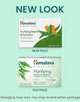 Himalaya Purifying Neem & Turmeric Cleansing Bar for Clean and Healthy Looking Skin, Free from Parabens, SLS and Phthalates, Gluten Free, Vegan, 125 g (4.41 oz), 6 Pack