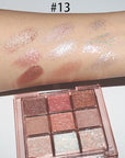 Pink Nude Glitter Shimmer Sparkle Eyeshadow,9 Colors Light Glitter Eye Shadow,Long Lasting Waterproof Natural Eyeshadow Palette,sombras para ojos