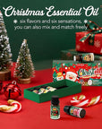 Christmas Essential Oils Set, Fragrance Oil Set for Diffuser, Scent Diffuser Oil for Candle Making-Christmas Cake, Eggnog, Candy Canes, Gingerbread, Mistletoe, Christmas Pudding
