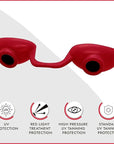 Super Sunnies Flex UV Eye Protection, FDA Compliant Tanning Bed Goggles, Red Light Therapy Glasses, 2 Pack