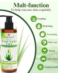 Organic Aloe Vera Gel with Tea Tree Oil for Face & Body, Freshly-cut Aloe Vera Gel Ideal for Skin, Scalp, & Hair Hydration, Calming Moisturizer for Soothing After Sun Care Relief, 6.93 oz