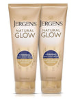 Jergens Natural Glow +Firming Self Tanner Body Lotion, Fair to Medium Skin Tone, Sunless Tanning Moisturizer with Collagen and Elastin. Helps to Visibly Reduce Cellulite, 7.5 Fl Oz (Pack of 2)