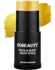 CCbeauty Gold Face Paint Stick, Metallic Face Painting Kit, Full Coverage SFX Makeup Foundation, Professional Non-Toxic Body Paint for Halloween Costume Party, For Wonder Women, Iron Man Makeup