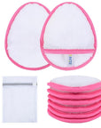 SINLAND Reusable Makeup Remover Pads For Face,Eye,Lips Microfiber Gentle Facial Cleansing Cloths for All Skin Types Friendly for Makeup Remover With Laundry Bag 5.1inchx3.93inch White Pack of 6