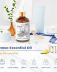 HIQILI Lemon Essential Oil, 100% Pure Undiluted for Cleaning, Skin, Diffuser - 1 Fl Oz/30ML