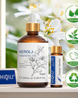 HIQILI Neroli Essential Oil 3.38 Fl Oz, Pure Natural Neroli Oil for Skin, Diffuser, Includes 10ML Travel Bottle - 100ML