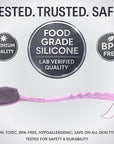 Avilana Silicone Body Scrubber – Gentle Shower Brush & Loofah Alternative- Food Grade & Lab Tested – Fast-Drying, Hygienic, BPA-Free Silicone Body Gentle Exfoliator (Pink, Long Handle)