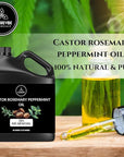 Naturevibe Botanicals Castor with Rosemary and Peppermint Oil 32 Ounces | 100% Pure and Natural | Great for Skin Care and Hair Care