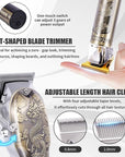 Hair Clipper for Men Set Cordless Electric Hair Clipper T-Shaped Beard Trimmer Nose Hair Trimmer Electric Shaver Professional Haircutting and Beauty Kit