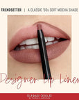 Runway Rogue Designer Liner Lip Pencil, Matte Soft Mocha Lip Liner Pencil and Lip Liner Sharpener, ‘Trendsetter’