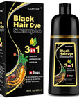 Black Hair Dye Shampoo 3 in 1 for Gray Hair Coverage, Hair Color Shampoo for Women Men, Herbal Ingredients Champu Para Pintar el Cabello (16.9 Oz)