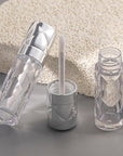 silver Empty lip gloss tubes with wand prismatic Lipgloss tube containers for lip oil packing