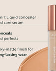 M. Asam MAGIC FINISH HIGHCLASS LIQUID CONCEALER Nude (0.13 fl oz) - 4-in-1 Concealer With Mimic-Lift complex & High Coverage For Dark Circles & Blemishes, Vegan Make Up With Illuminating Pigments