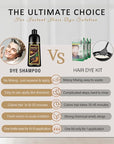 Brown Hair Dye Shampoo, Instant Hair Color Shampoo, Long Lasting Dark Coffee Hair Dye, Covers Gray in Minutes, Champu Para Canas, Champu Para Pintar el Cabello, 16.90 Fl Oz