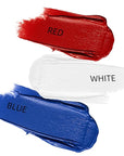 BADCOLOR 3PCS Blue White Red Face Body Paint Stick, Cream Blendable Eye Black for Softball Football Baseball Lacrosse American Flags, Professional Face Painting for Halloween SFX Independence Day