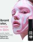 Blue Squid PRO Pastel Pink Face Paint Stick - Waterproof Body Paint for Adults & Kids Pink Eye Black Baseball, Eyeblack Softball -Hypoallergenic TwistUp NonToxic Makeup Stick for Cosplay, Sports & SFX