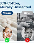 Winner Soft Face Towels, 100% USDA Biobased Facial Towels, Unscented Cotton Tissues for Sensitive Skin, OEKO-TEX Certified Face Towelettes Disposable, Makeup Remover Dry Wipes, 600 Ct, 6 Pack