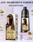 Natural Hair Dye Shampoo 3 IN 1, Hair Color for Gray Hair Coverage, Hair Coloring Shampoo for Women, Color Shampoo Beard Dye for Men, Vegan Ammonia Free (NATURAL MEDIUM BROWN)