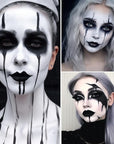 BADCOLOR Black White Face Body Paint Stick Eye Black for Adults Children Softball Football Baseball Sports, Non-Toxic Hypoallergenic for Halloween SFX Makeup Cosplay Joker Costume Parties
