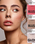 Blush Cheek Apricot Color Mini - Blendable Natural Blush Powder - Enhances & Defines Shapes & Features - Shading & Contouring Powder Blush - 4 Universal Shades - № 407 (Apricot) - 3.8g/0.13 oz