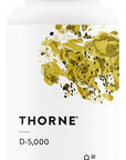 THORNE Vitamin D-5000 - Vitamin D3 Supplement - Support Healthy Bones, Teeth, Muscles, Cardiovascular, and Immune Function - NSF Certified for Sport - Dairy-Free, Soy-Free - 60 Capsules