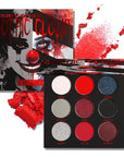 Afflano Black Red Eyeshadow Palette Goth Clown Halloween Makeup, White Silver Glitter Metallic Burgundy Black Eyeshadow Palette Highly Pigmented, Joker Vampire Christmas True Red Smoky Eye Makeup