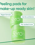BANILA CO Clean it Zero Green Peel Toner Pad | Vegan Korean Dual Textured for Gentle Exfoliating | Green Complex and LHA to Even Skin Texture and Remove Sebum | Hypoallergenic, Alcohol-Free (70ea)