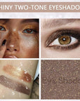 Double color eye shadow, Eyeshadows Creamy, high pigment eye makeup palette, matte shimmer metal eye shadow powder, Blendable, Ultra-Pigmented, Easy to Apply, Matte & Shimmer, (03)