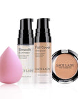 Waterproof Full Coverage Concealer with Primer Sponge Set, Color: 3.5-MEDIUM)