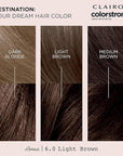 Clairol ColorStrong Permanent Zero Ammonia Hair Dye, 6.0 Light Brown - Roma Hair Color, Pack of 1