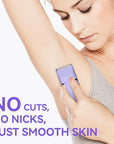 Electric Razors for Women - 4 in 1 Bikini Trimmer for Women, Waterproof Body Pubic Shaver for Womens Wet & Dry Use, Replaceable Facial & Nose Hair Trimmer, Rechargeable Hair Removal Kit, Purple