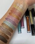 Liquid Glitter Eyeshadow Shining Eye Shadow Makeup Shimmer Long Lasting Quick-Drying (Gold)