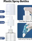 Bynccea Travel Spray Bottle 3.4oz/100ml Plastic Mini Bottle Set - Fine Mist Mini Empty Spray Bottles - Refillable Small Spray Bottles for Cleaning Solutions, Liquid Cosmetics