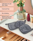 HOMEXCEL Makeup Remover Cloth 12 Pack,Reusable Makeup Remover Pads, Washable Ultra Soft Facial Cleansing Cloths For All Skin Types, 5 X 5 In, Grey